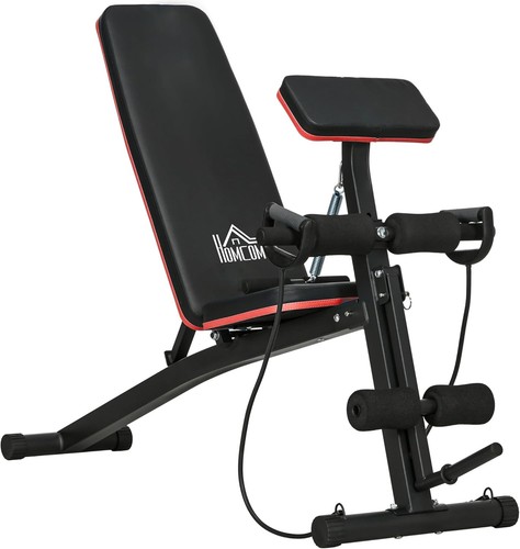Foldable weight bench with - bench, leg